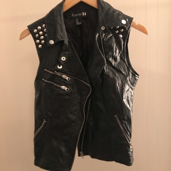 Forever 21 Jackets & Blazers - F21 Faux Leather Studded Vest